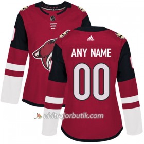 Dame Ishockey Arizona Coyotes Tröja med eget tryck Adidas 2017-2018 Vinröd Authentic